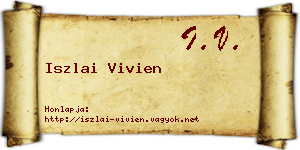 Iszlai Vivien névjegykártya